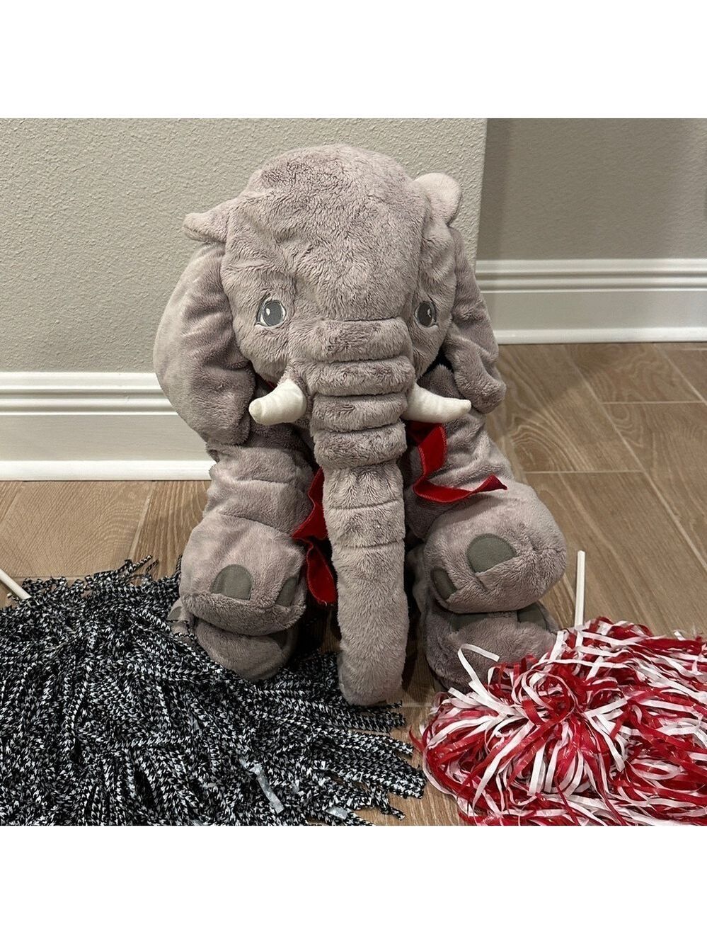 Plush Soft Elephant Toy - Large Jumbo Gray Stuffed Elephant 24” head to bottom